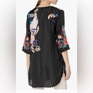 Johnny Was black silk Shana tunic M